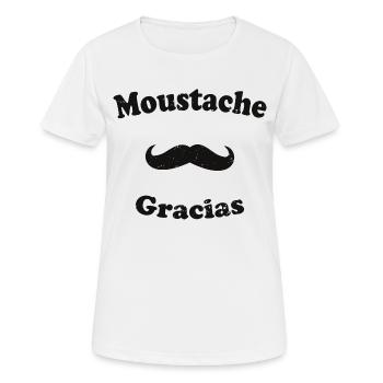 Schnurrbart Gracias Humor Bärtig Spanisches Geschenk - Frauen T-Shirt atmungsaktiv - Weiß - Vorne - AI Model Female 172 dark (172cm)