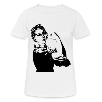 Women Power Retro Women Shirt - Women's Breathable T-Shirt - white - Front - AI Model Female 172 dark (172cm)