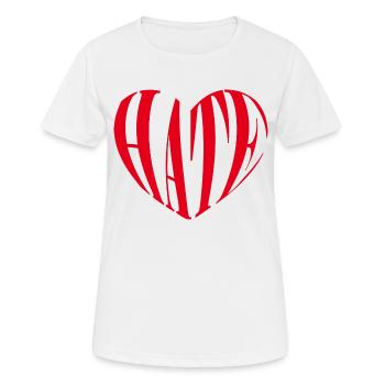 Herz Hate Anti Valentinstag Humor Single - Frauen T-Shirt atmungsaktiv - Weiß - Vorne - AI Model Female 172 dark (172cm)