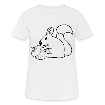 Fröhliches Eichhörnchen Eichel - Frauen T-Shirt atmungsaktiv - Weiß - Vorne - AI Model Female 172 dark (172cm)