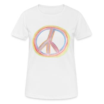 Peace - Frauen T-Shirt atmungsaktiv - Weiß - Vorne - AI Model Female 172 dark (172cm)