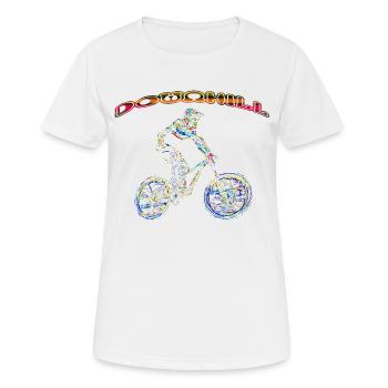 vtt mtb downhill - T-shirt respirant Femme - blanc - Devant - AI Model Female 172 dark (172cm)