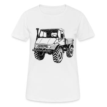 Unimog - Oldtimer - Offroad - Dispositif moteur universel - T-shirt respirant Femme - blanc - Devant - AI Model Female 172 dark (172cm)