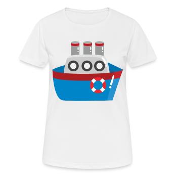 Schiff - Frauen T-Shirt atmungsaktiv - Weiß - Vorne - AI Model Female 172 dark (172cm)