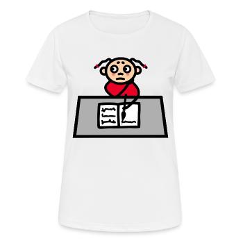 Mädchen Schreibtisch - Lernen Schule Hausaufgaben - Frauen T-Shirt atmungsaktiv - Weiß - Vorne - AI Model Female 172 dark (172cm)
