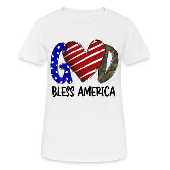 God Bless America - Women's Breathable T-Shirt - white - Front - AI Model Female 172 dark (172cm)