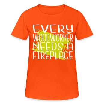 felling carpenter joke hobbyists - Women's Breathable T-Shirt - neon orange - Front - AI Model Female 172 dark (172cm)