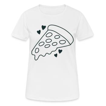tranche de pepperoni avec des cœurs d’amour - T-shirt respirant Femme - blanc - Devant - AI Model Female 172 dark (172cm)