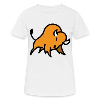 Logo du bison - T-shirt respirant Femme - blanc - Devant - AI Model Female 172 dark (172cm)