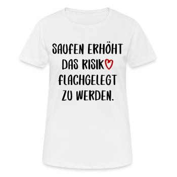saufen flachgelegt werden Spaß Urlaub Sommer Sonne - Frauen T-Shirt atmungsaktiv - Weiß - Vorne - AI Model Female 172 dark (172cm)