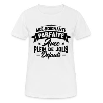 Aide soignante parfaite, Cadeau Aide soignante - T-shirt respirant Femme - blanc - Devant - AI Model Female 172 dark (172cm)