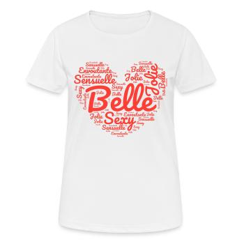 Coeur de mots - T-shirt respirant Femme - blanc - Devant - AI Model Female 172 dark (172cm)