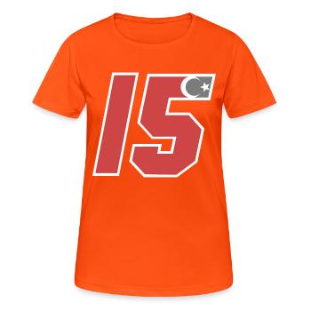 Burdur - Frauen T-Shirt atmungsaktiv - Neonorange - Vorne - AI Model Female 172 dark (172cm)