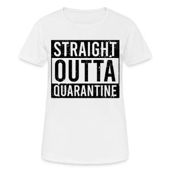 Straight outta quarantine black - Frauen T-Shirt atmungsaktiv - Weiß - Vorne - AI Model Female 172 dark (172cm)