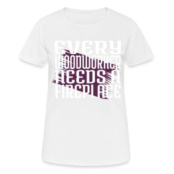 woodworker safety helmet statement - Women's Breathable T-Shirt - white - Front - AI Model Female 172 dark (172cm)