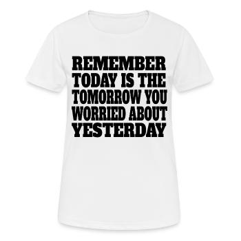 Motivation Spruch motivieren Sprüche keine Sorgen - Frauen T-Shirt atmungsaktiv - Weiß - Vorne - AI Model Female 172 dark (172cm)