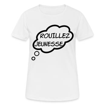 T-shirt Rouillez jeunesse - T-shirt respirant Femme - blanc - Devant - AI Model Female 172 dark (172cm)