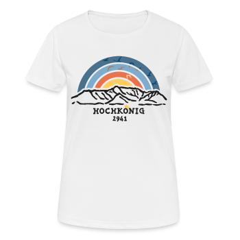 Hochkönig Berg Höhe Klettersteig Hiking Finisher - Women's Breathable T-Shirt - white - Front - AI Model Female 172 dark (172cm)