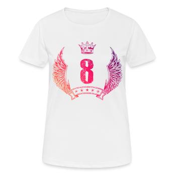 8 Couronne numérique - T-shirt respirant Femme - blanc - Devant - AI Model Female 172 dark (172cm)