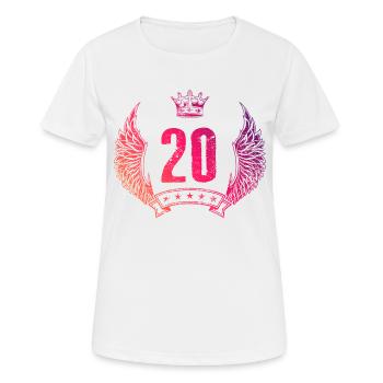 Couronne de 20 chiffres - T-shirt respirant Femme - blanc - Devant - AI Model Female 172 dark (172cm)