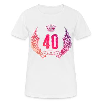 40 Zahl Krone - Frauen T-Shirt atmungsaktiv - Weiß - Vorne - AI Model Female 172 dark (172cm)