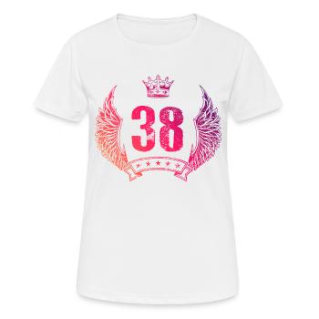 38 Number crown - Women's Breathable T-Shirt - white - Front - AI Model Female 172 dark (172cm)