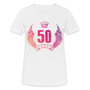 Couronne de 50 numéros - T-shirt respirant Femme - blanc - Devant - AI Model Female 172 dark (172cm)