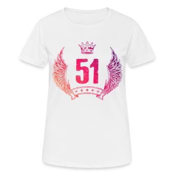 51 Zahl Krone - Frauen T-Shirt atmungsaktiv - Weiß - Vorne - AI Model Female 172 dark (172cm)