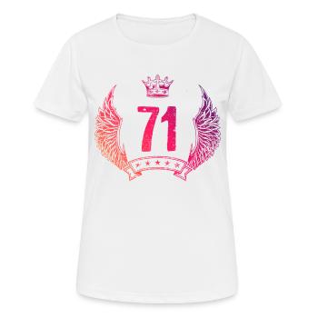 71 Zahl Krone - Frauen T-Shirt atmungsaktiv - Weiß - Vorne - AI Model Female 172 dark (172cm)