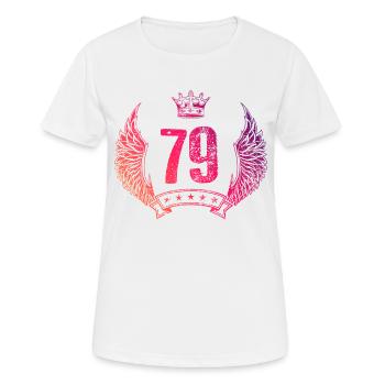 79 Zahl Krone - Frauen T-Shirt atmungsaktiv - Weiß - Vorne - AI Model Female 172 dark (172cm)