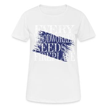 funny sayings woodcutter quote lumber - Frauen T-Shirt atmungsaktiv - Weiß - Vorne - AI Model Female 172 dark (172cm)