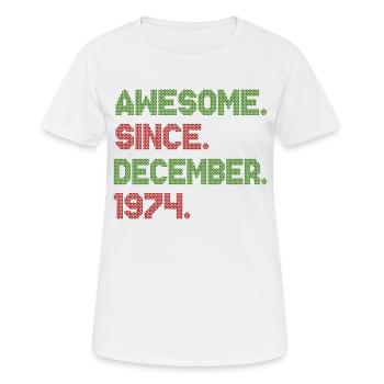 Awesome Since December Christmas Ave 1974 - Frauen T-Shirt atmungsaktiv - Weiß - Vorne - AI Model Female 172 dark (172cm)