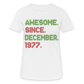 1977 Génial depuis décembre Avenue de Noël - T-shirt respirant Femme - blanc - Devant - AI Model Female 172 dark (172cm)
