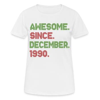 Super seit Dezember 1990 Christmas Ave - Frauen T-Shirt atmungsaktiv - Weiß - Vorne - AI Model Female 172 dark (172cm)