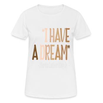 MARTIN LUTHER KÖNIG - Frauen T-Shirt atmungsaktiv - Weiß - Vorne - AI Model Female 172 dark (172cm)