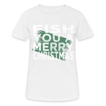 Fish Head Christmas Present Fishing - Women's Breathable T-Shirt - white - Front - AI Model Female 172 dark (172cm)