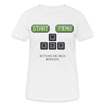 gaming x buttons - Frauen T-Shirt atmungsaktiv - Weiß - Vorne - AI Model Female 172 dark (172cm)