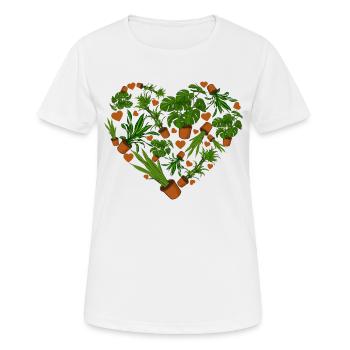 Plant Heart Gardener Valentine's Day - Women's Breathable T-Shirt - white - Front - AI Model Female 172 dark (172cm)