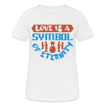LIEBE IST EIN SYMBOL DER EWIGKEIT - Frauen T-Shirt atmungsaktiv - Weiß - Vorne - AI Model Female 172 dark (172cm)