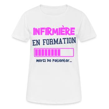 infirmière en formation cadeau femme - T-shirt respirant Femme - blanc - Devant - AI Model Female 172 dark (172cm)