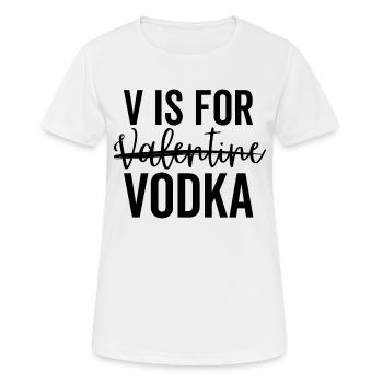 V wie Valentine Vodka - Frauen T-Shirt atmungsaktiv - Weiß - Vorne - AI Model Female 172 dark (172cm)