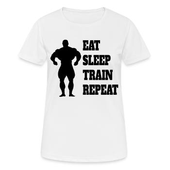 Fitness Sportler Sport Bodybuilding Fitnesssport - Frauen T-Shirt atmungsaktiv - Weiß - Vorne - AI Model Female 172 dark (172cm)