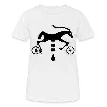 Das Pferd auf Rädern - Frauen T-Shirt atmungsaktiv - Weiß - Vorne - AI Model Female 172 dark (172cm)