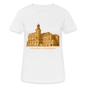 Stollberg Mairie District d’Erzgebirge Ville de Saxe - T-shirt respirant Femme - blanc - Devant - AI Model Female 172 dark (172cm)