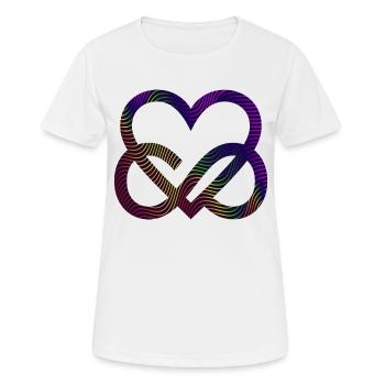 Herz Symbol Bunte Wellen Infinity Heart Liebe - Frauen T-Shirt atmungsaktiv - Weiß - Vorne - AI Model Female 172 dark (172cm)
