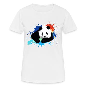 Panda,Panda Bear,Colorful,Graffiti,Painting,Blots - Women's Breathable T-Shirt - white - Front - AI Model Female 172 dark (172cm)
