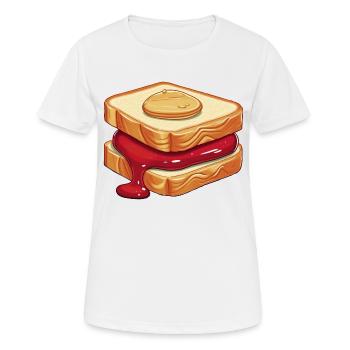 Erdnussbutter und Marmelade Sandwich - Frauen T-Shirt atmungsaktiv - Weiß - Vorne - AI Model Female 172 dark (172cm)