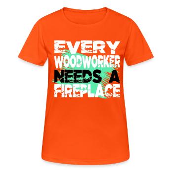 men a carpenters prayer tshirts tree feller - Frauen T-Shirt atmungsaktiv - Neonorange - Vorne - AI Model Female 172 dark (172cm)