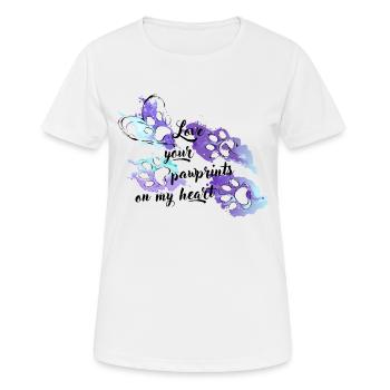 Pfoten Aquarell - Frauen T-Shirt atmungsaktiv - Weiß - Vorne - AI Model Female 172 dark (172cm)