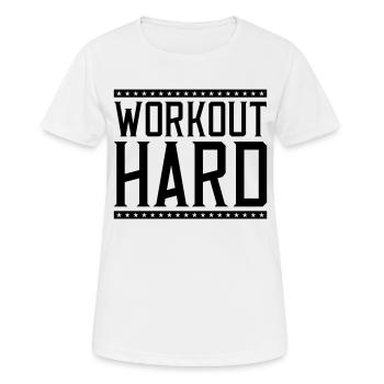 workout hard - Frauen T-Shirt atmungsaktiv - Weiß - Vorne - AI Model Female 172 dark (172cm)